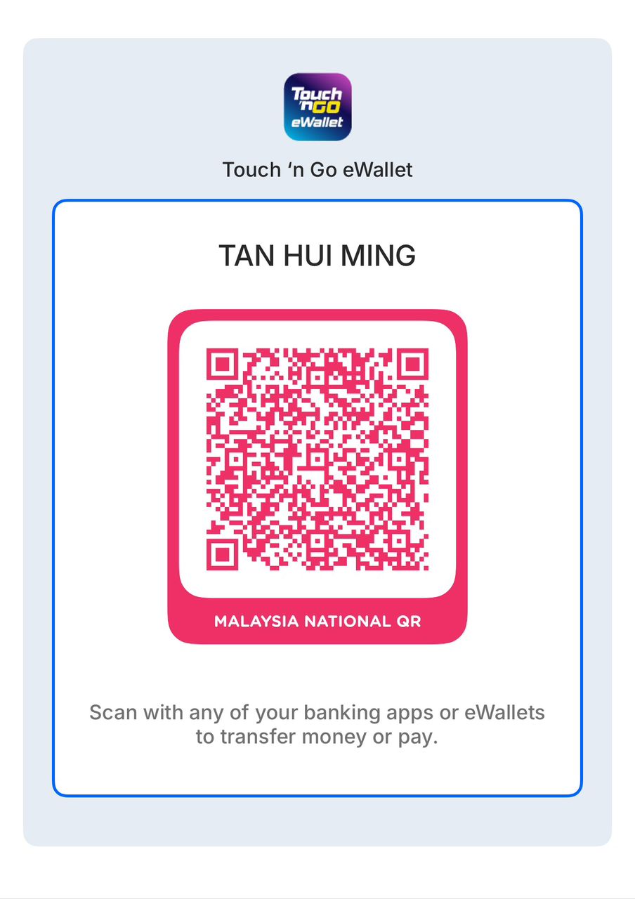 Touch n Go eWallet 收款二维码（TAN HUI MING）